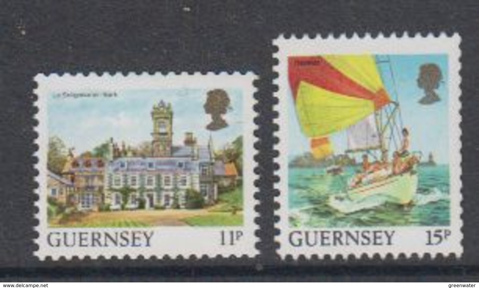 Guernsey 1987 Definitives Views Coil Stamps 2v ** Mnh (44108A) - Guernsey