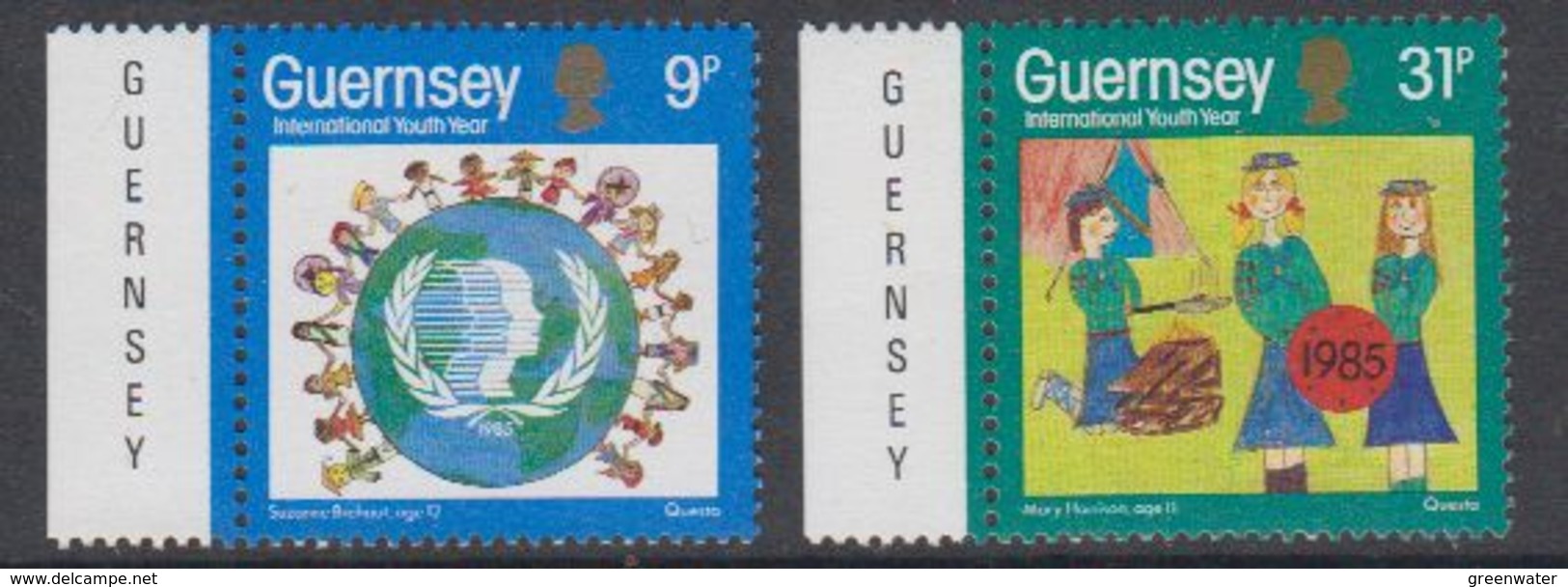 Guernsey 1985 International Youth Year 2v ** Mnh (44108C) - Guernsey