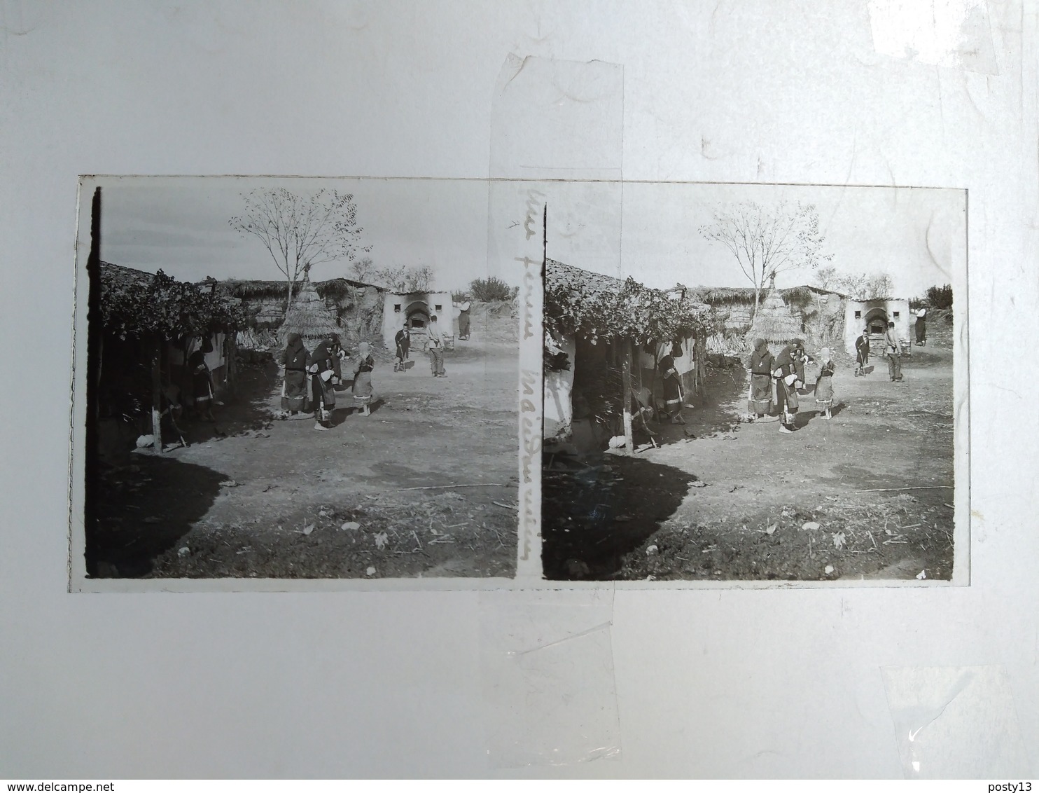 GRÈCE- Macédoine - Une Ferme En Macédoine - Plaque De Verre Stéréoscopique 6x13 - 1918 - TBE - Glass Slides