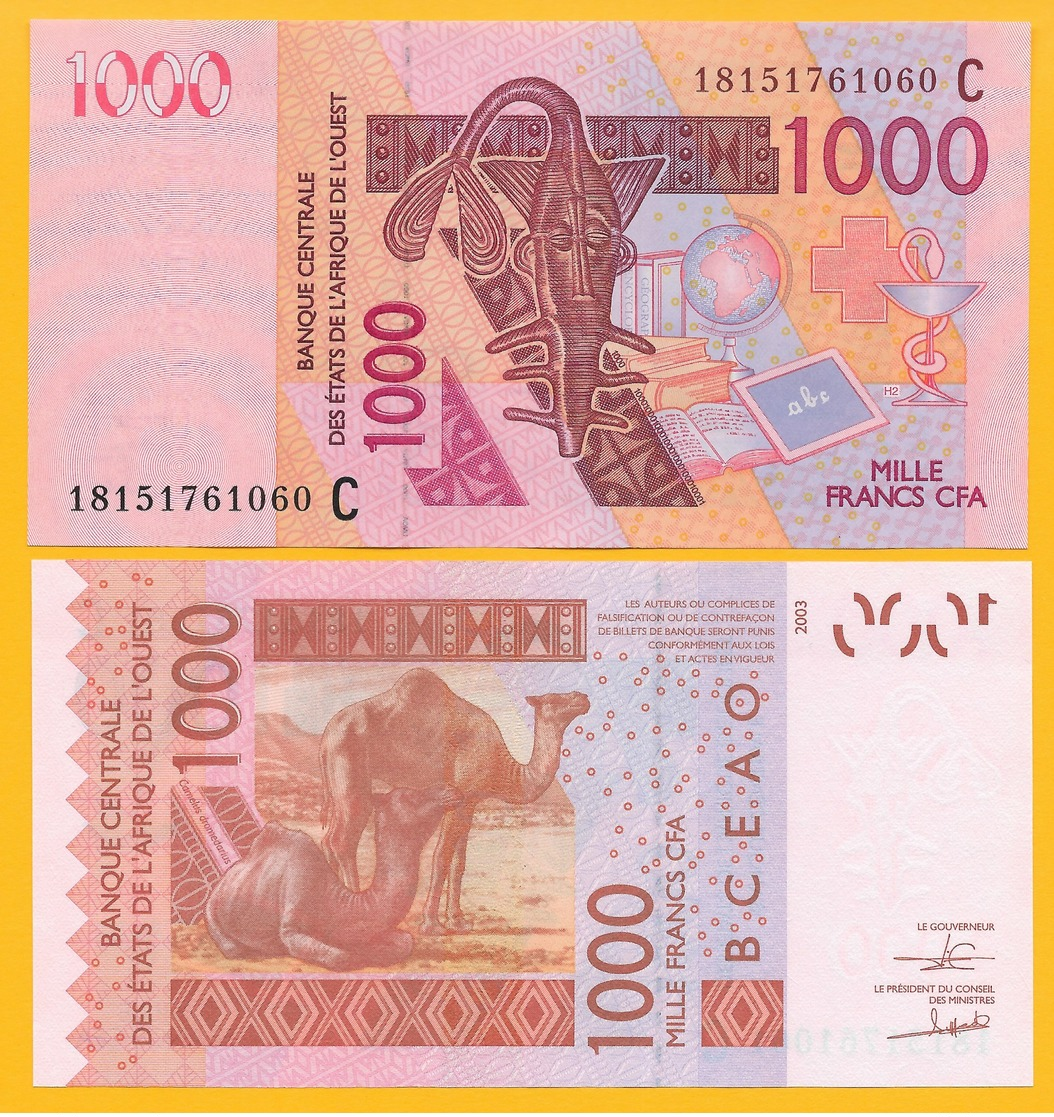 West African States 1000 Francs Burkina Faso (C ) P-315C 2018 UNC Banknote - West African States