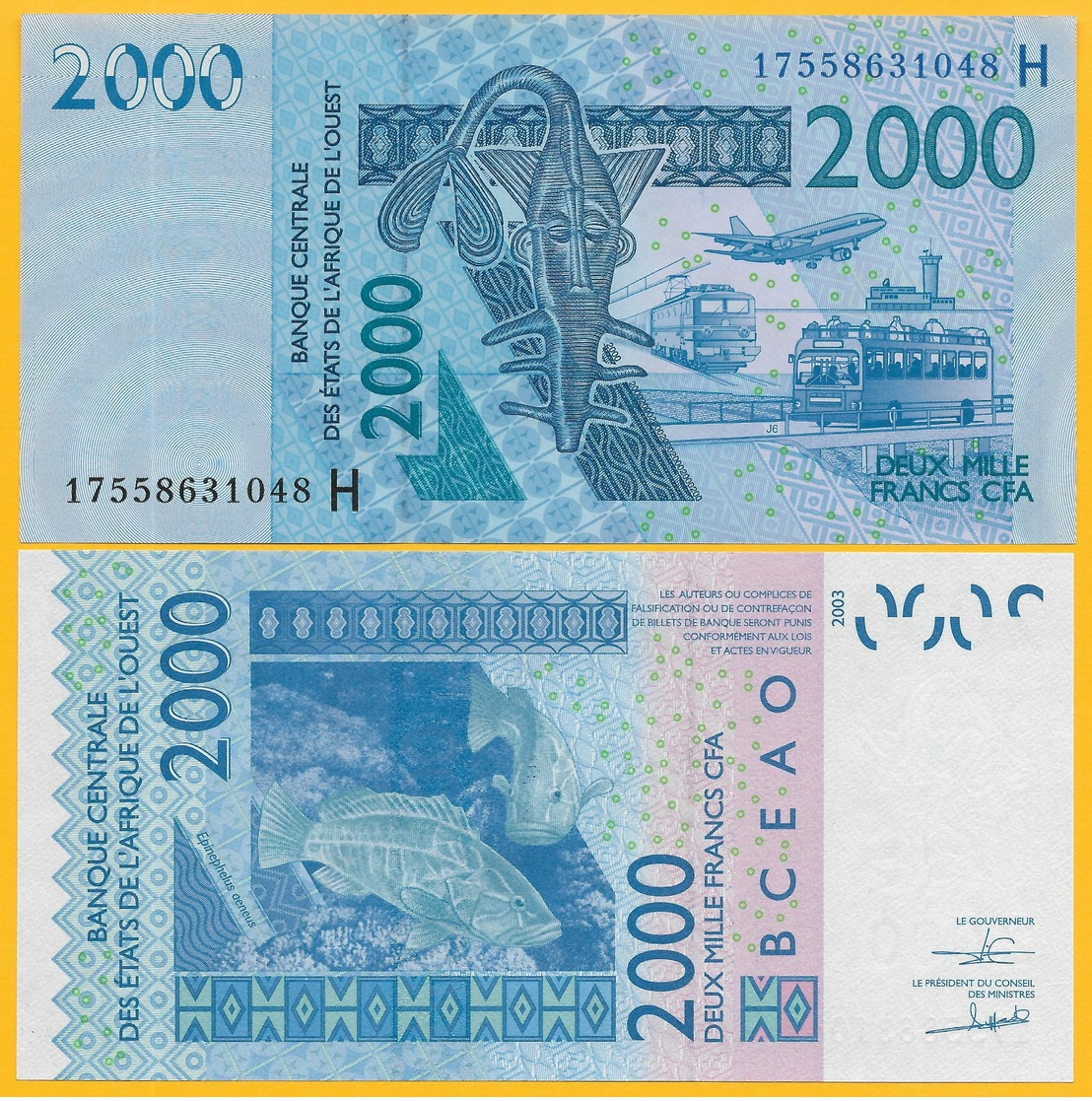 West African States 2000 Francs Niger (H) P-616H 2017 UNC Banknote - West-Afrikaanse Staten