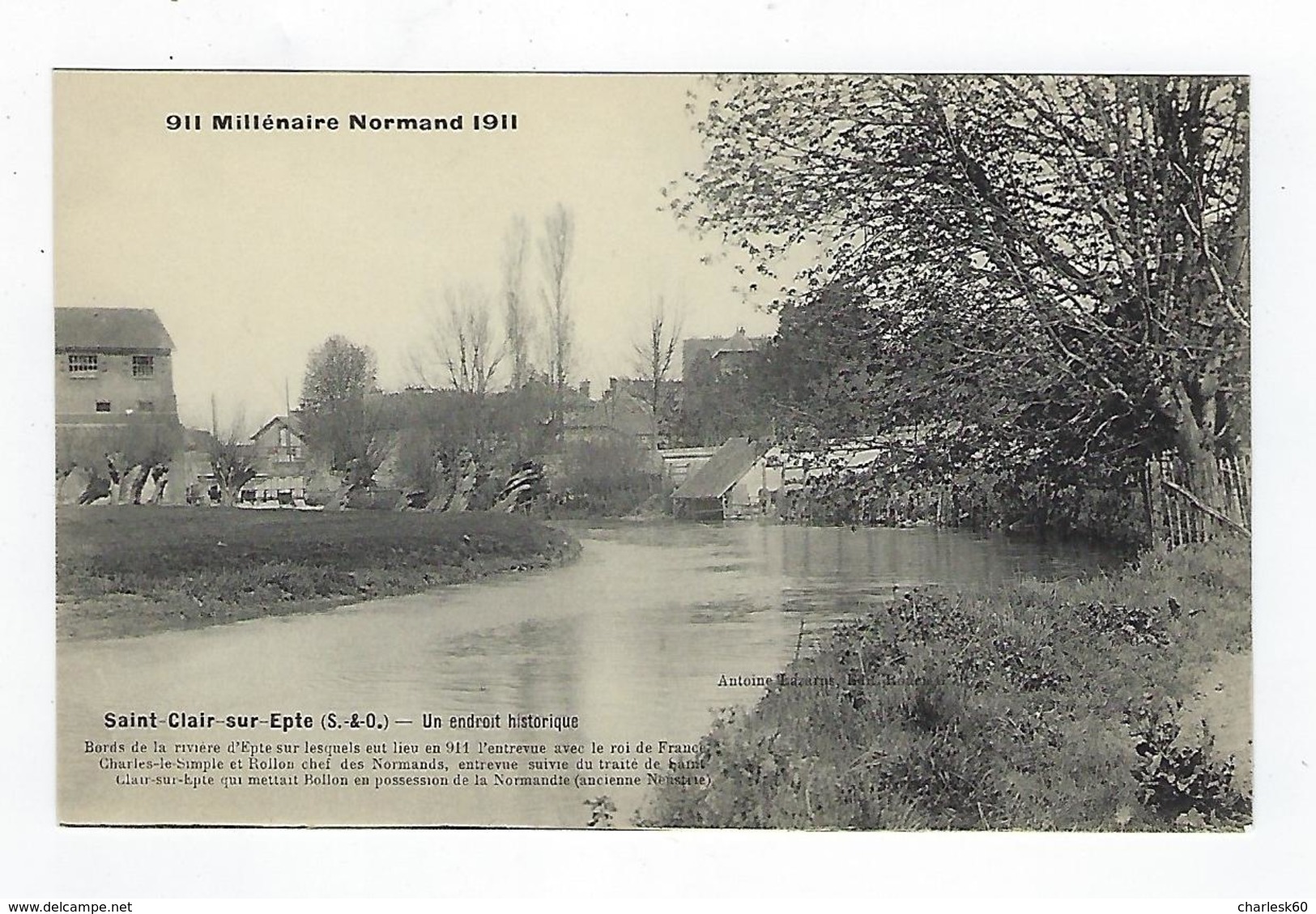 CPA - 60 - Millénaire Normand - 1911 - Saint Clair Sur Epte - Rollon - Rouen - Epte - Normandie - Charles Le Simple - Saint-Clair-sur-Epte