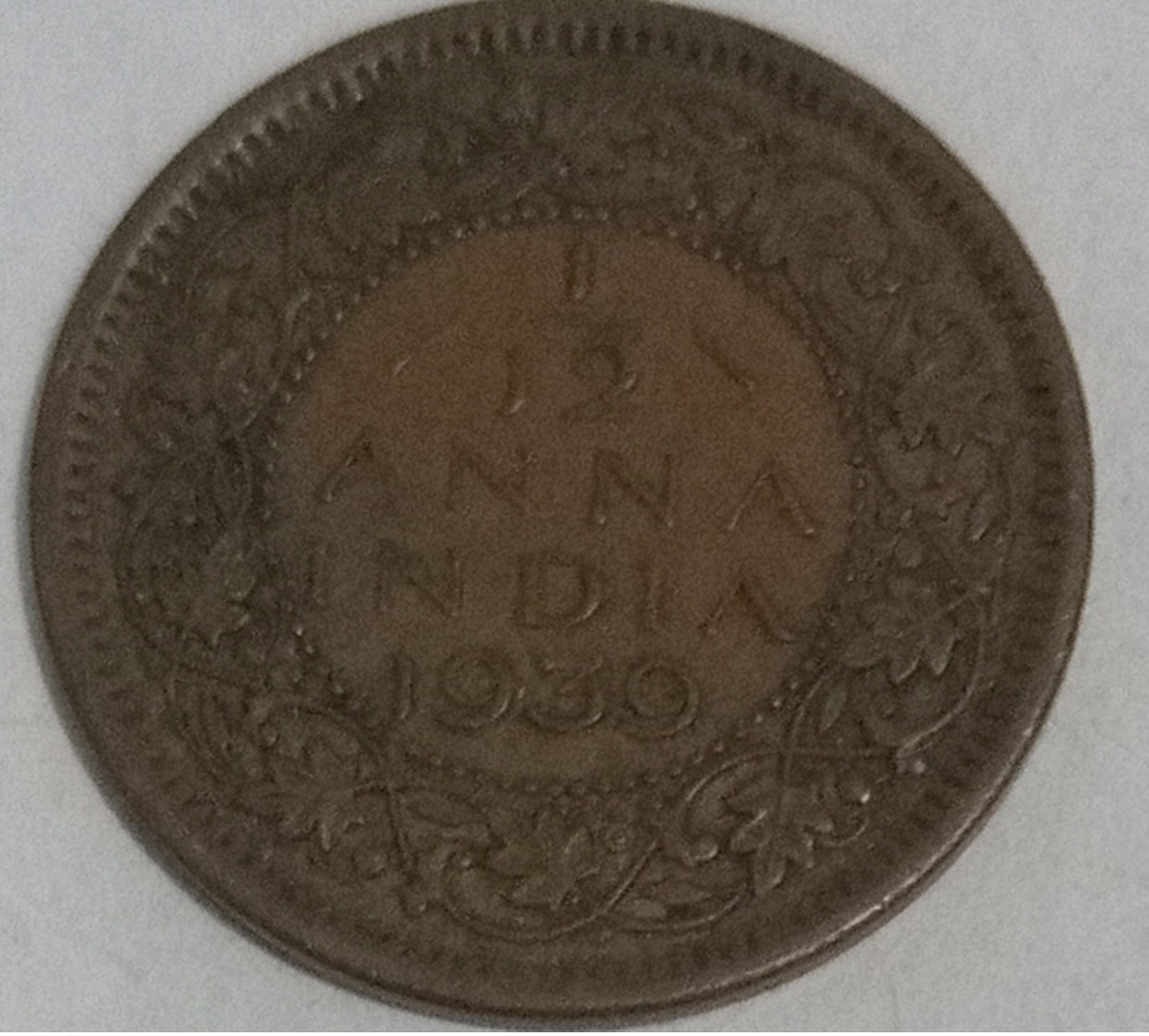 1939 British India 1/12 Anna Coin Circulated - India