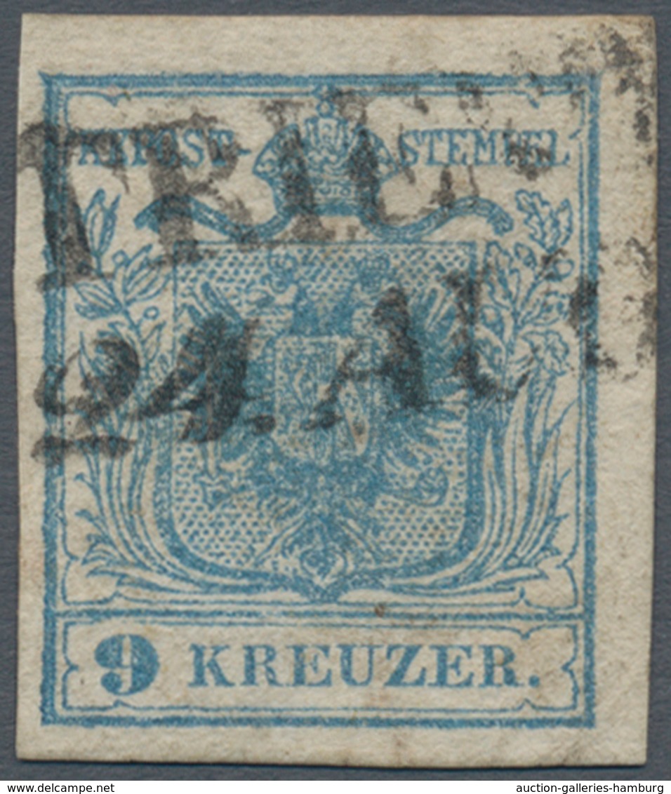 Österreich: 1850, 9 Kreuzer Hellblau, Handpapier Type I, Mit Weitestem Abstand 1,2 Mm Zwischen Der Z - Ongebruikt