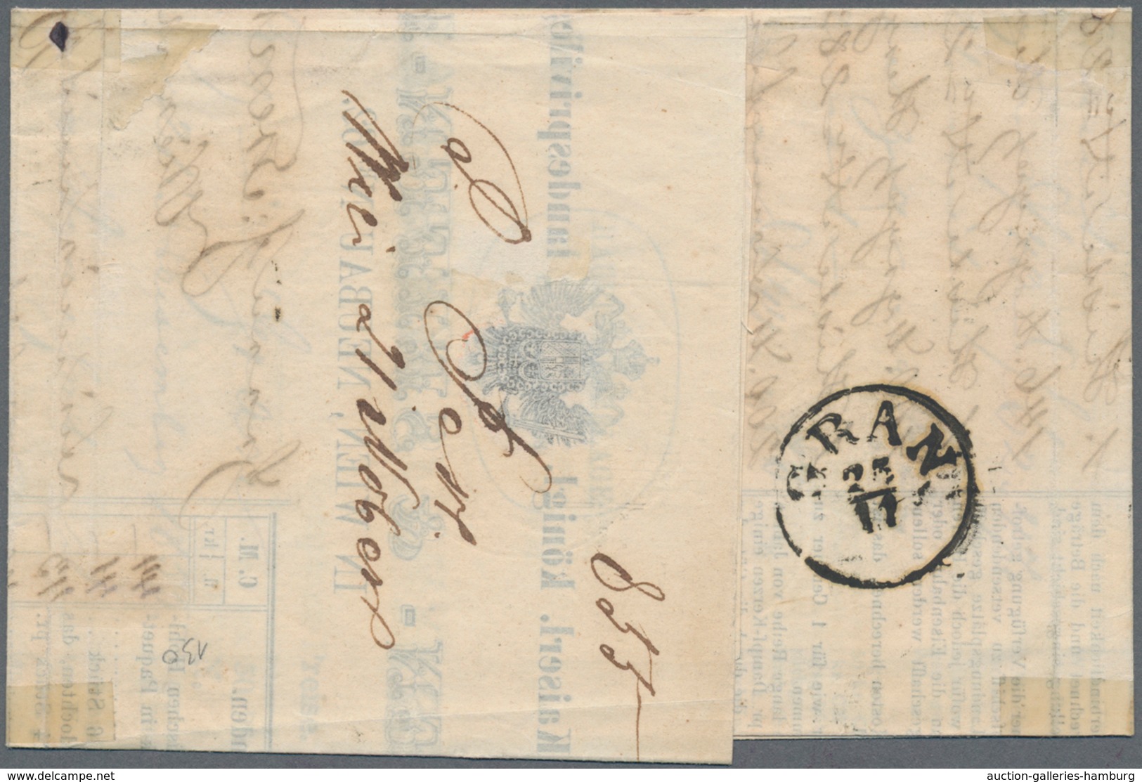 Österreich: 1854, 1 Kreuzer Goldgelb MiF Mit 2 Kreuzer Tiefschwarz Entwertet Mit übergehendem K1 PES - Unused Stamps