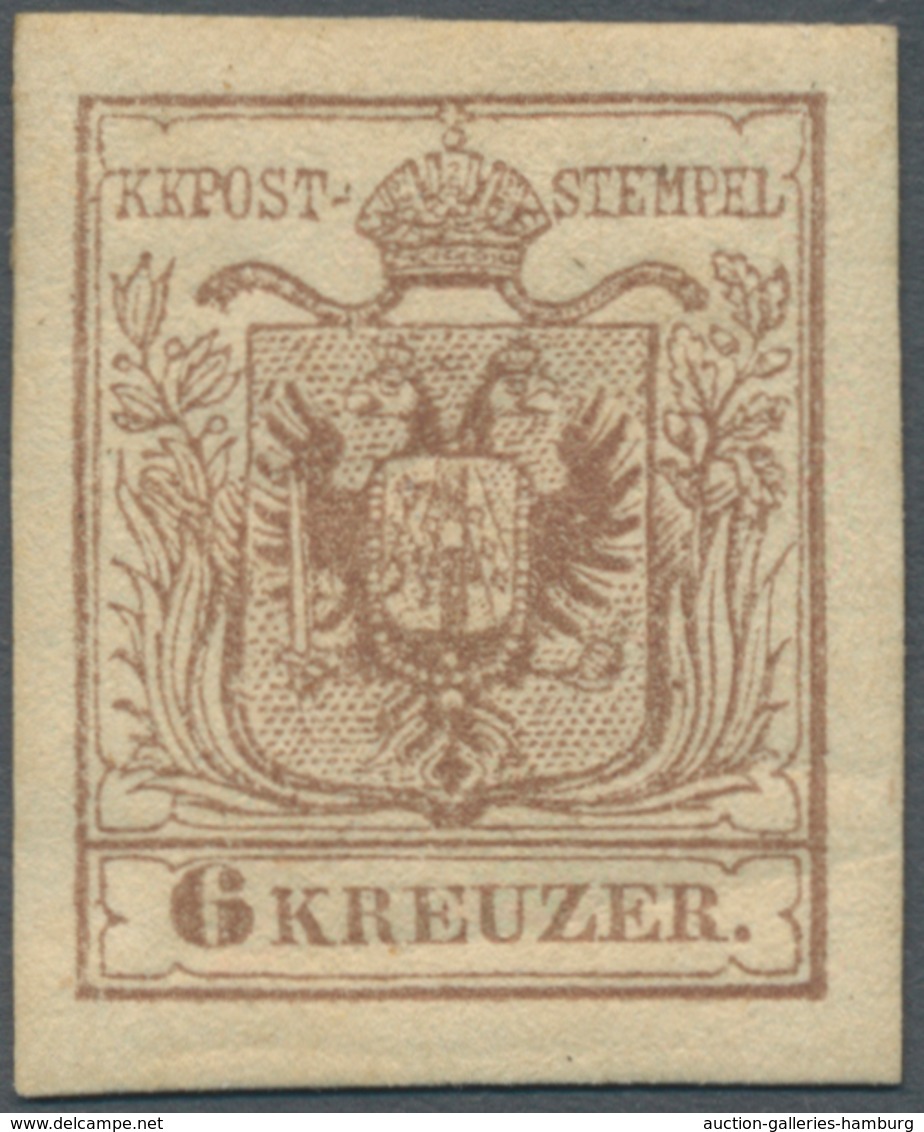 Österreich: 1850, 6 Kr Rosabraun, Type III Auf Maschinenpapier In Ungebrauchter Ausnahmeerhaltung, V - Nuevos