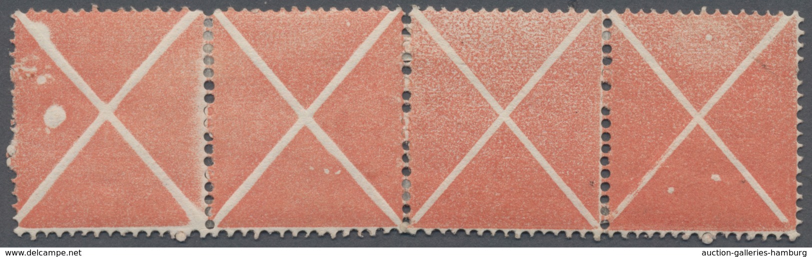 Österreich: 1858/1859, Freimarken Franz Joseph, Großes Andreaskreuz In Rot, Waagerechter 4er-Streife - Unused Stamps