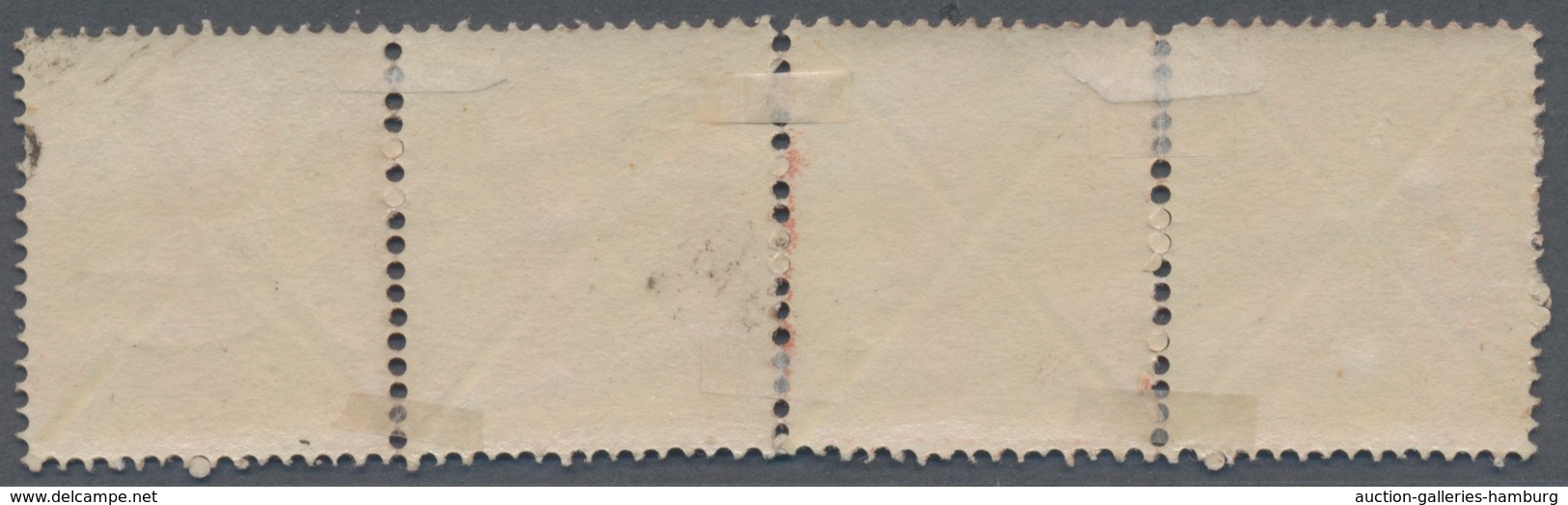 Österreich: 1858/1859, Freimarken Franz Joseph, Großes Andreaskreuz In Rot, Waagerechter 4er-Streife - Unused Stamps
