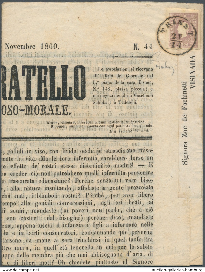 Österreich: 1859, (1,05 Kreuzer) Lila Zeitungsmarke, Type II, Farb- Und Prägefrisch, Allseits Breitr - Nuevos