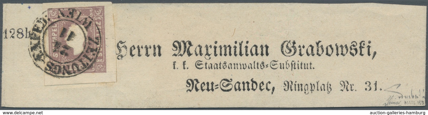 Österreich: 1859, (1,05 Kreuzer) Tiefdunkellila Zeitungsmarke, Type II, Farbfrisch, Allseits Breit- - Ungebraucht