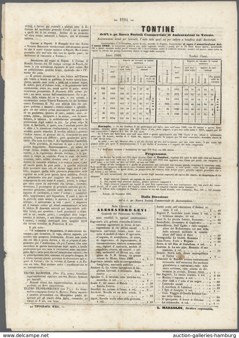 Österreich: 1860, Zeitungsmarke 1,05 Kr. In Besserer Farbe Grau, Allseits Breit/überrandiges Kabinet - Ungebraucht