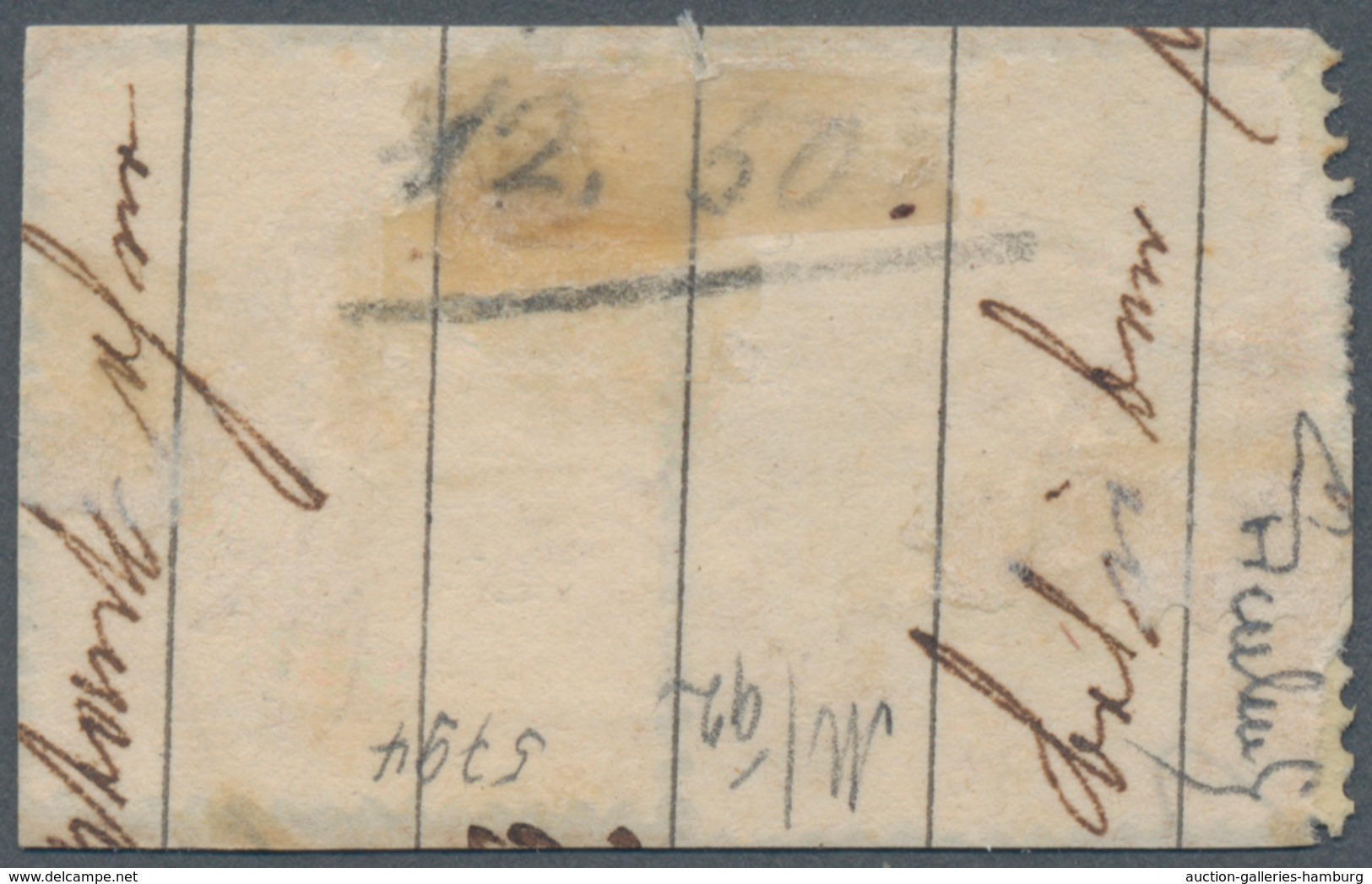 Österreich: 1858 - 1861, Freimarken Kaiser Franz Joseph 3 Kr Hellgrün Und 2 Kr Orange Auf Briefstück - Unused Stamps