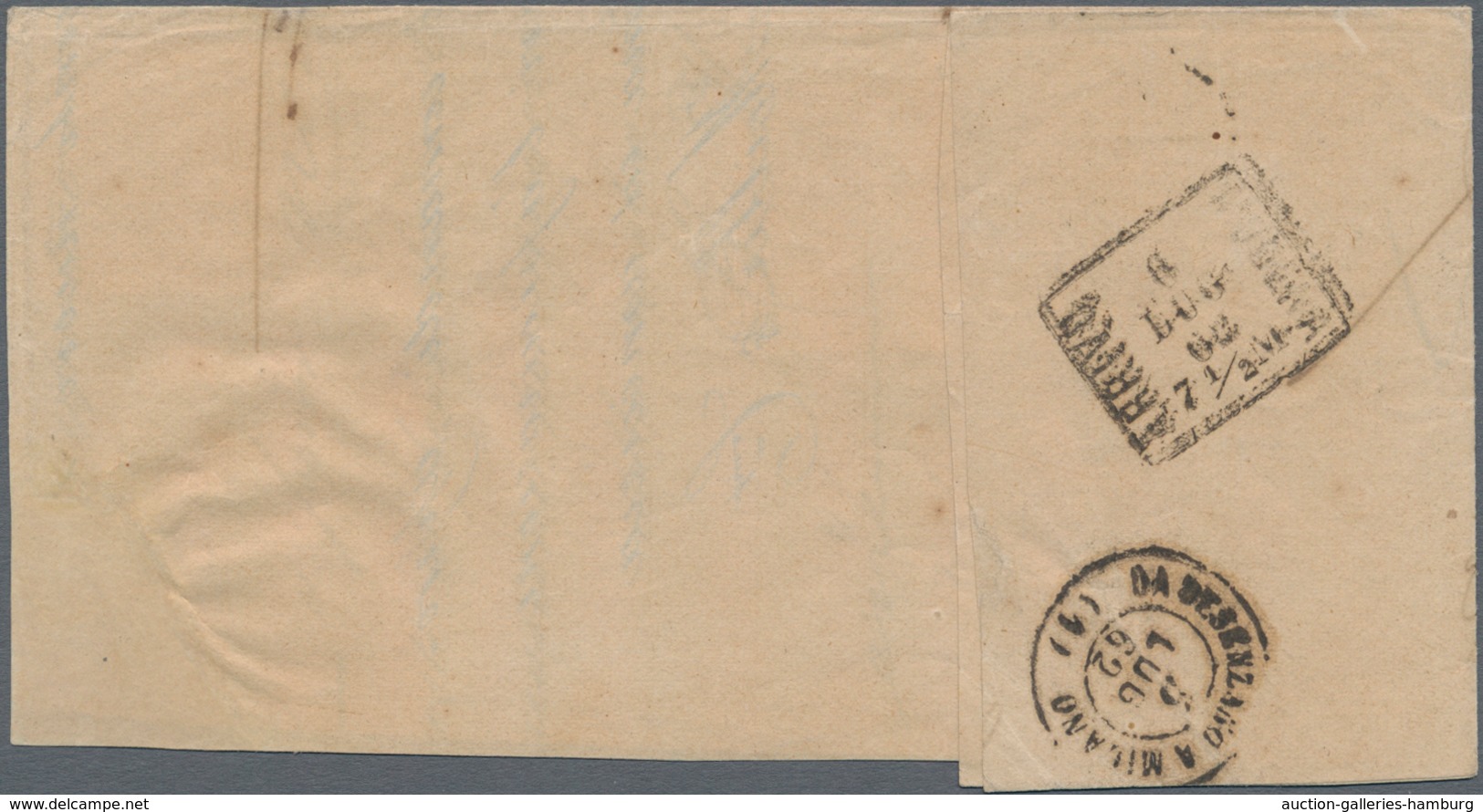 Österreich: 1862, 2 X 3 Kr Grün, 5 Kr Rot Und 15 Kr Blau, Attraktive 3-Farbenfrankatur Auf Faltbrief - Unused Stamps