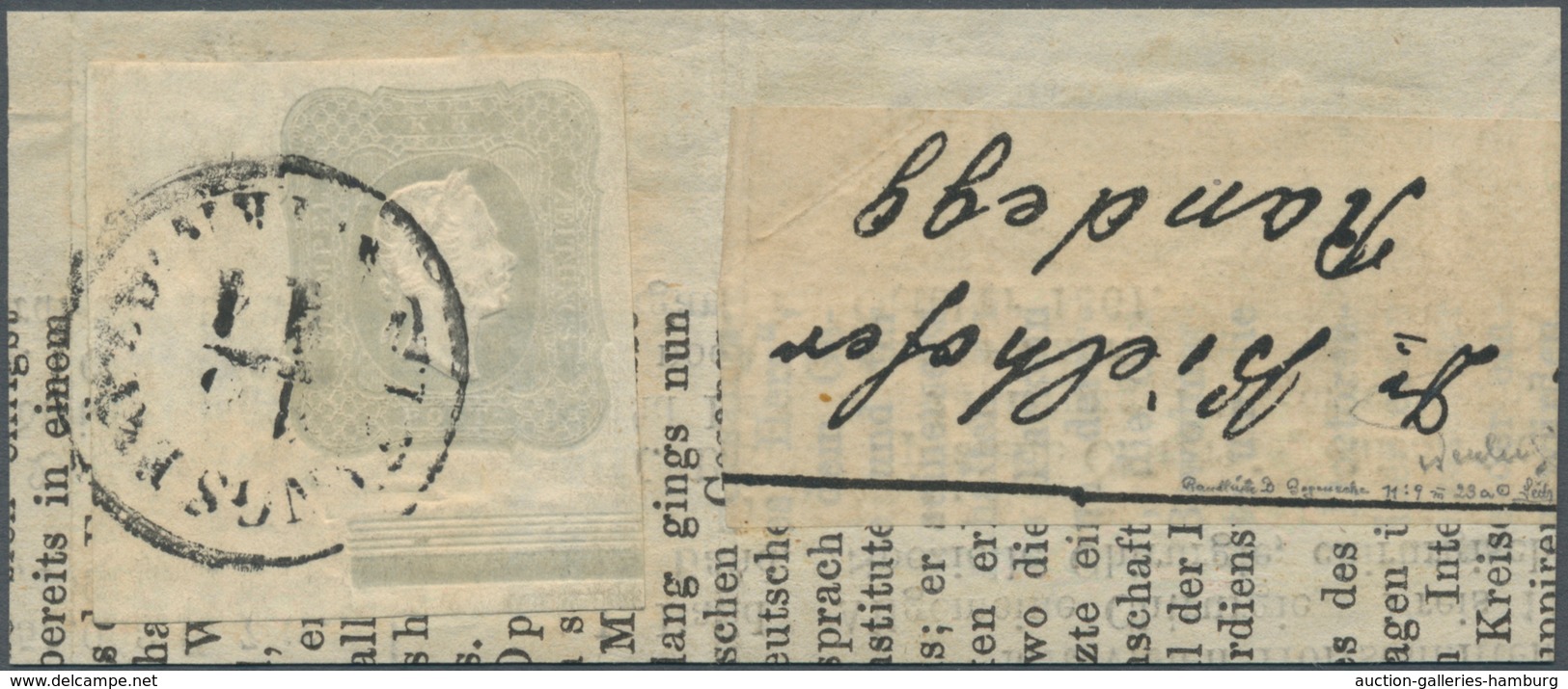 Österreich: 1861, (1,05 Kreuzer) Hellgrau Zeitungsmarke, Linkes Unteres Eckrandstück (11,5 : 9 Mm), - Unused Stamps