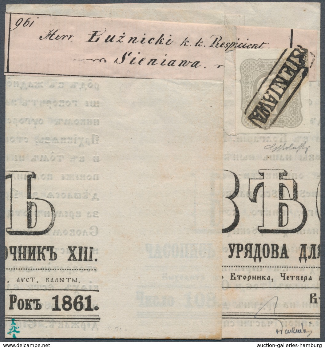 Österreich: 1861, (1,05 Kreuzer) Dunkelgrau Zeitungsmarke, Farb- Und Prägefrisch, Allseits Breit- Bi - Nuevos