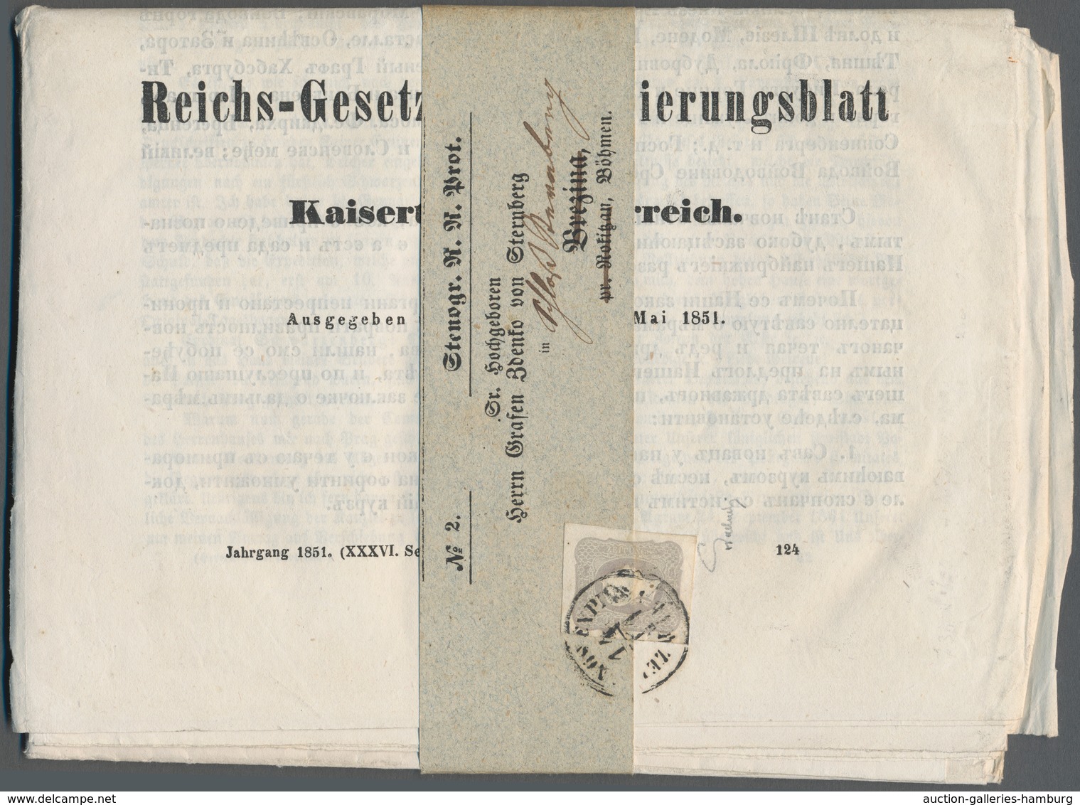 Österreich: 1861, (1,05 Kreuzer) Grauviolett Zeitungsmarke, Allseits Breitrandig, übergehend Entwert - Ungebraucht
