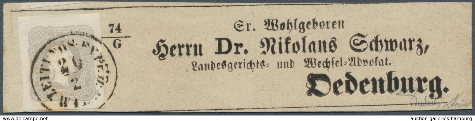 Österreich: 1861, (1,05 Kreuzer) Hellgrauviolett Zeitungsmarke, Allseits Breit- Bis überrandig, Entw - Ongebruikt