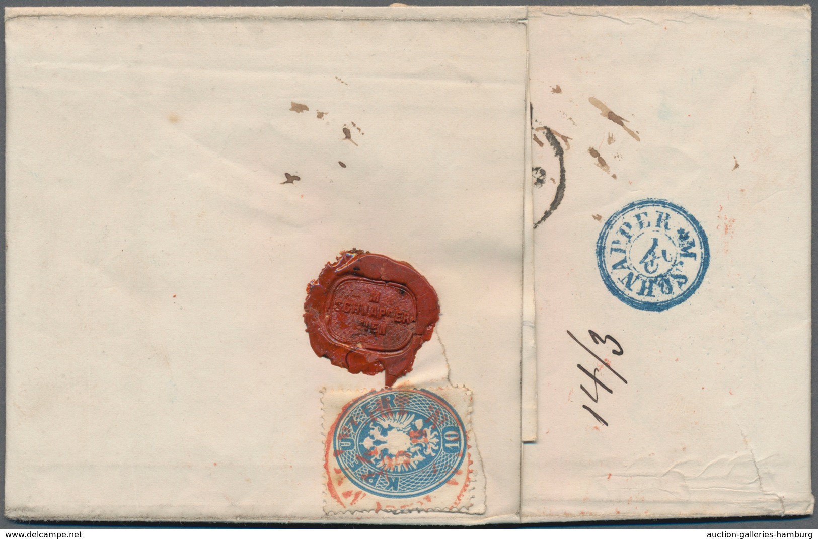 Österreich: 1863, Ovalausgabe 10 Kr. Enge Zähnung Und 1864, 2x 15 Kr. Weite Zähnung Als Ausgaben-MiF - Ungebraucht