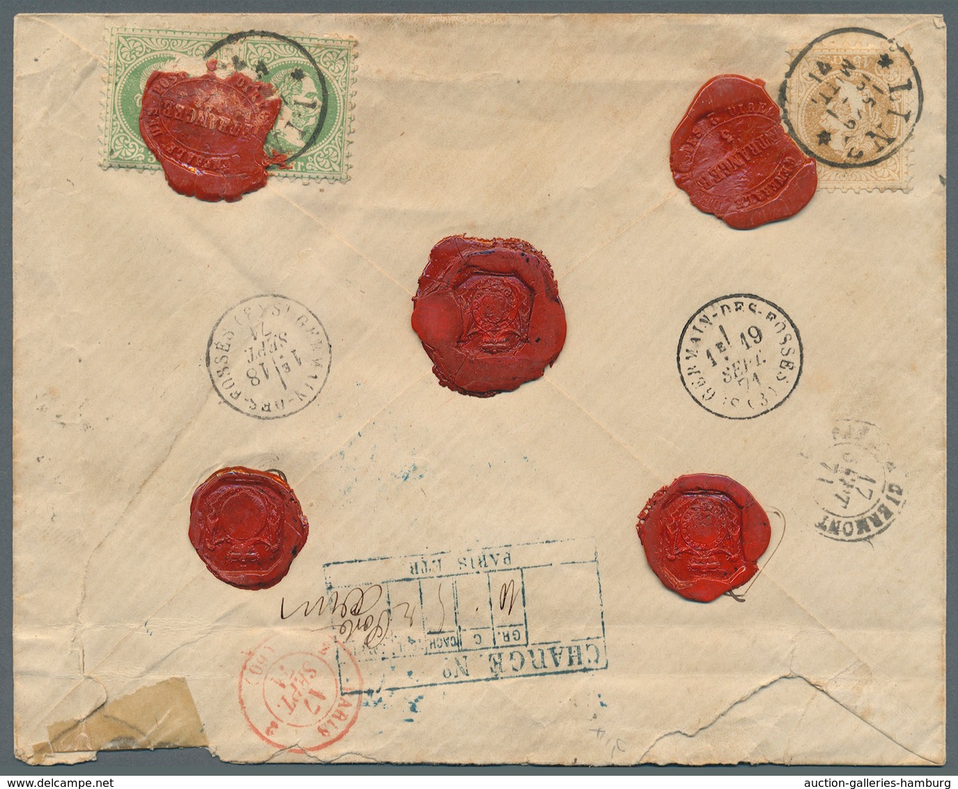 Österreich: 1871. Gesiegelter, Eingeschriebener Brief An 'Prince Charles De Lussinge, Chateau Chermo - Unused Stamps