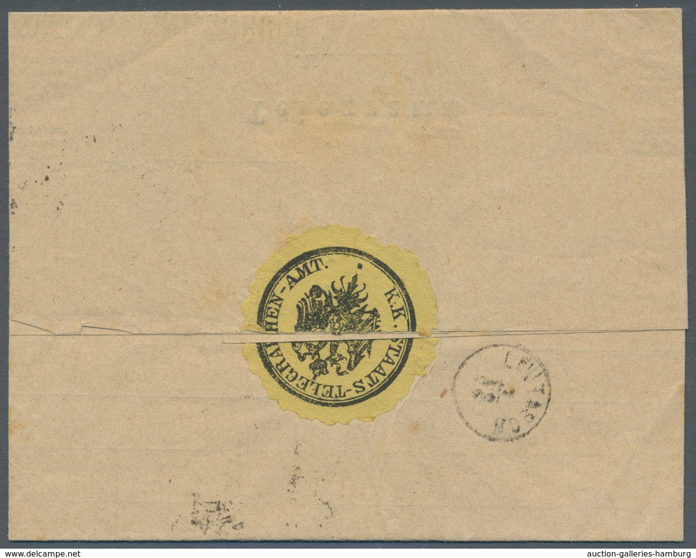 Österreich: 1863, 15 Kr Braun, Grober Druck, Tarifgerecht Auf Vollständigem Telegramm Von INNSBRUCK - Unused Stamps