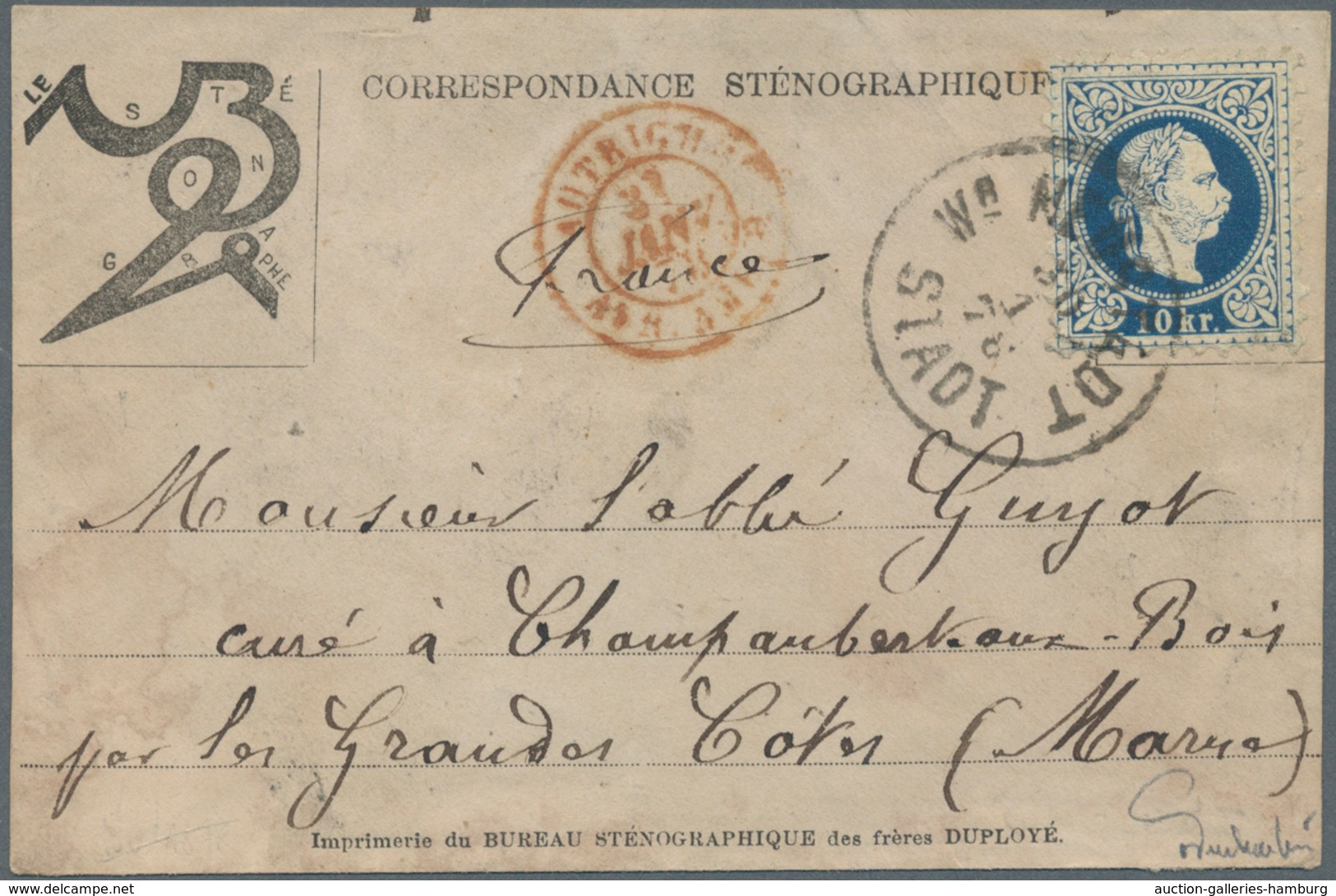 Österreich: 1867, 10 Kr Franz Joseph Tiefblau, Feiner Druck, Farbfrisch Und Tadellos Vollzähnig Auf - Ungebraucht