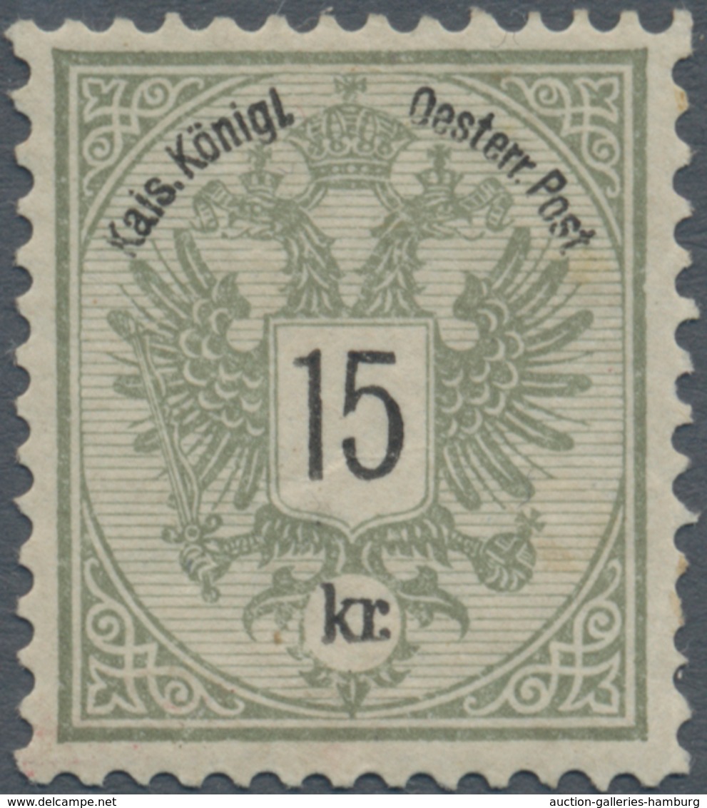 Österreich: 1883, 15 Kr Doppeladler Grau, Probedruck Der Nicht Verausgabten Wertstufe In Endgültiger - Ungebraucht