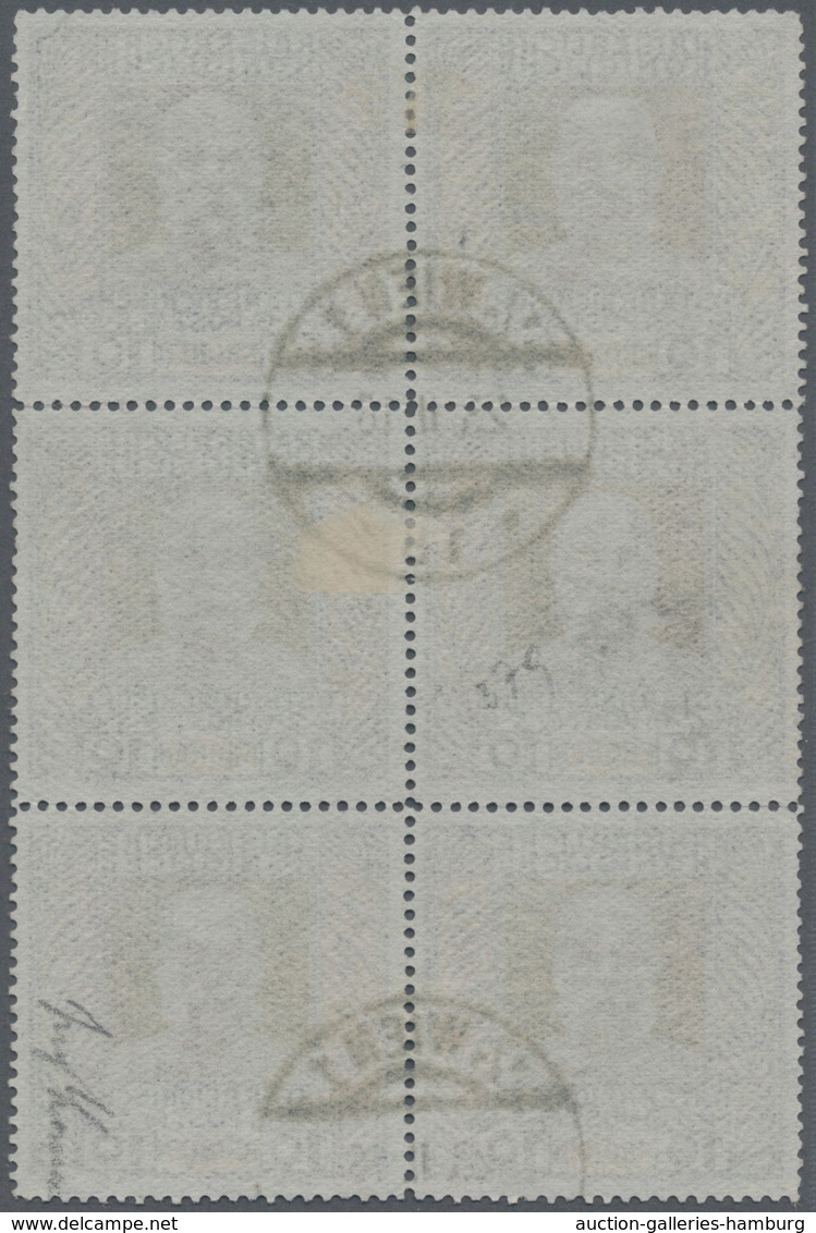 Österreich: 1908, Jubiläumsausgabe, 10 Kr. Auf Grauem Tiefdruckpapier, 6er-Block (minimal Angetrennt - Neufs