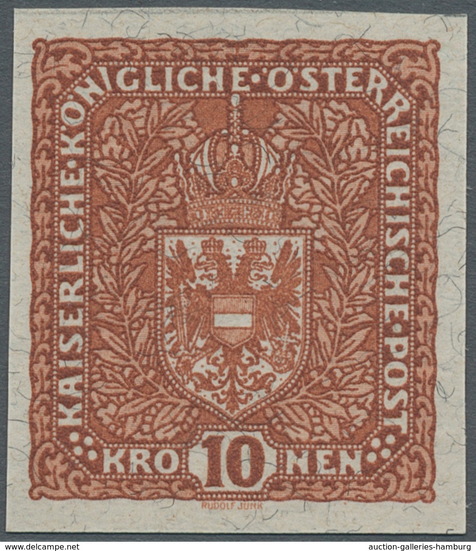 Österreich: 1918, Flugpost 10 Kr. Rotbraun NICHT VERAUSGABTER Probedruck Ungezähnt Und OHNE Aufdruck - Ongebruikt