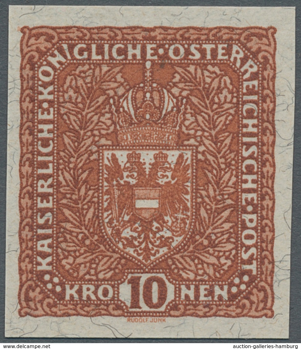 Österreich: 1918, Flugpost 10 Kr. Rotbraun NICHT VERAUSGABTER Probedruck Ungezähnt Und OHNE Aufdruck - Ongebruikt