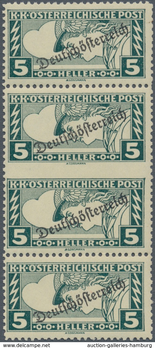 Österreich: 1919, 5 H Merkur "Deutschösterreich" Im Senkrechten, Mittig Waagerecht Ungezähnten Paar - Nuevos