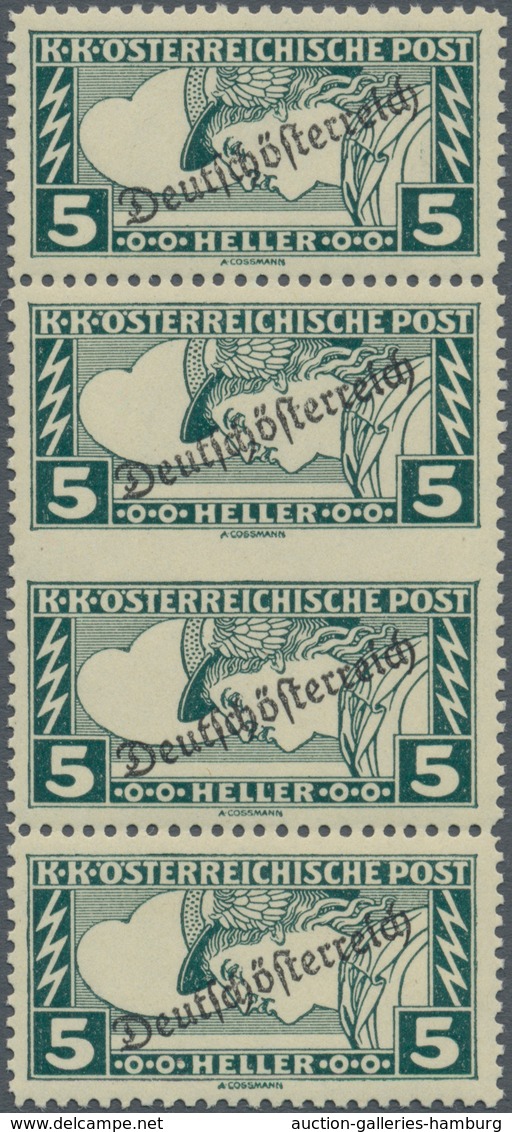 Österreich: 1919, 5 H Merkur "Deutschösterreich" Im Senkrechten, Mittig Waagerecht Ungezähnten Paar - Unused Stamps