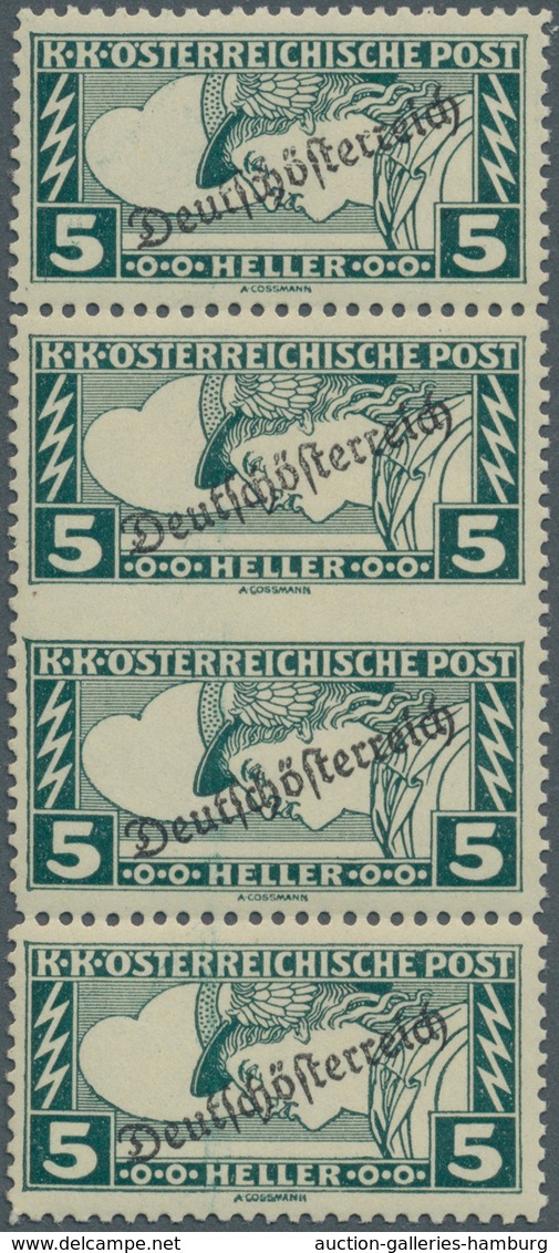 Österreich: 1919, 5 H Merkur "Deutschösterreich" Im Senkrechten, Mittig Waagerecht Ungezähnten Paar - Unused Stamps