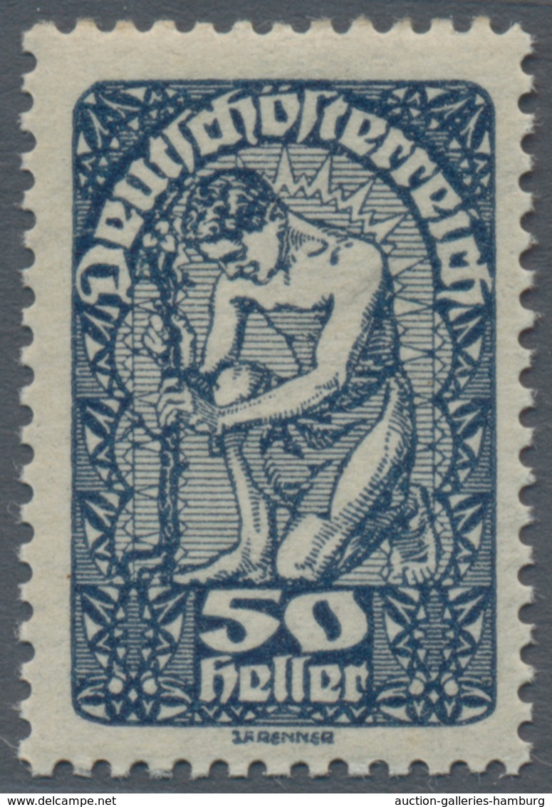 Österreich: 1919/1920, Freimarken, 50 H., Drei Verschiedene Farbproben In Abweichenden Farben Ockerb - Unused Stamps