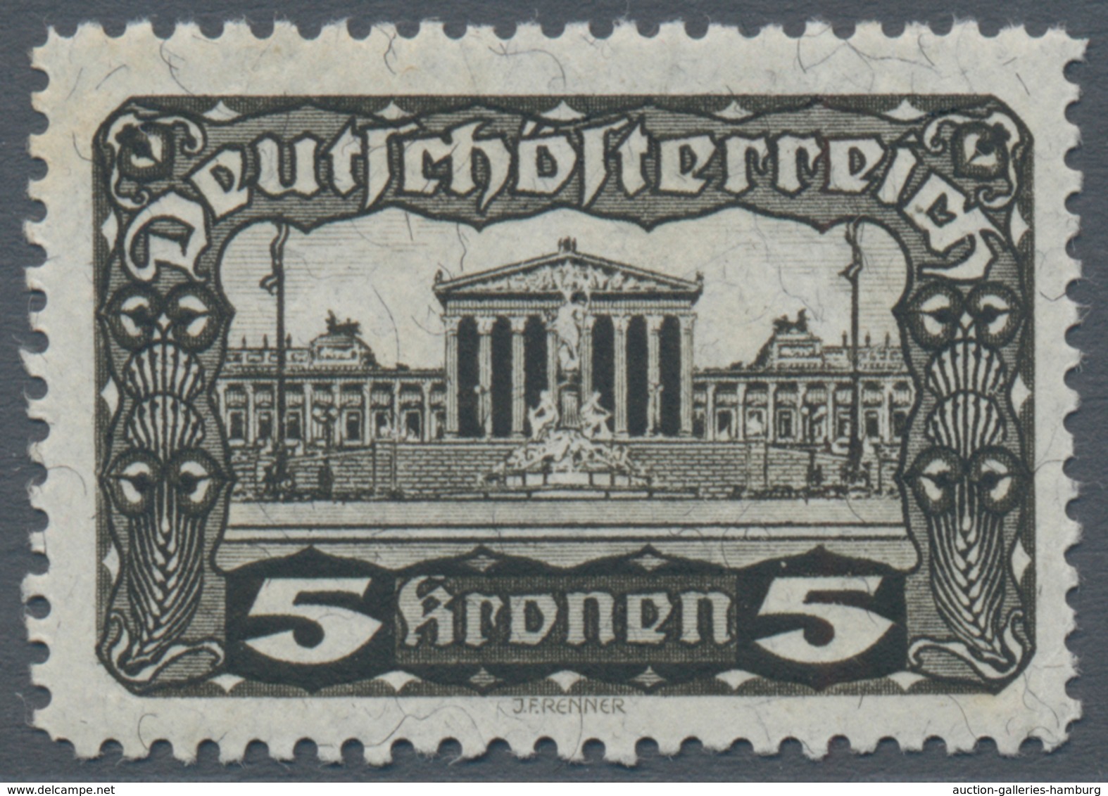 Österreich: 1919/1921, Freimarken "Parlamentsgebäude", 5 Kr., 7½ Kr. Und 10 Kr., Drei Werte In Linie - Nuevos