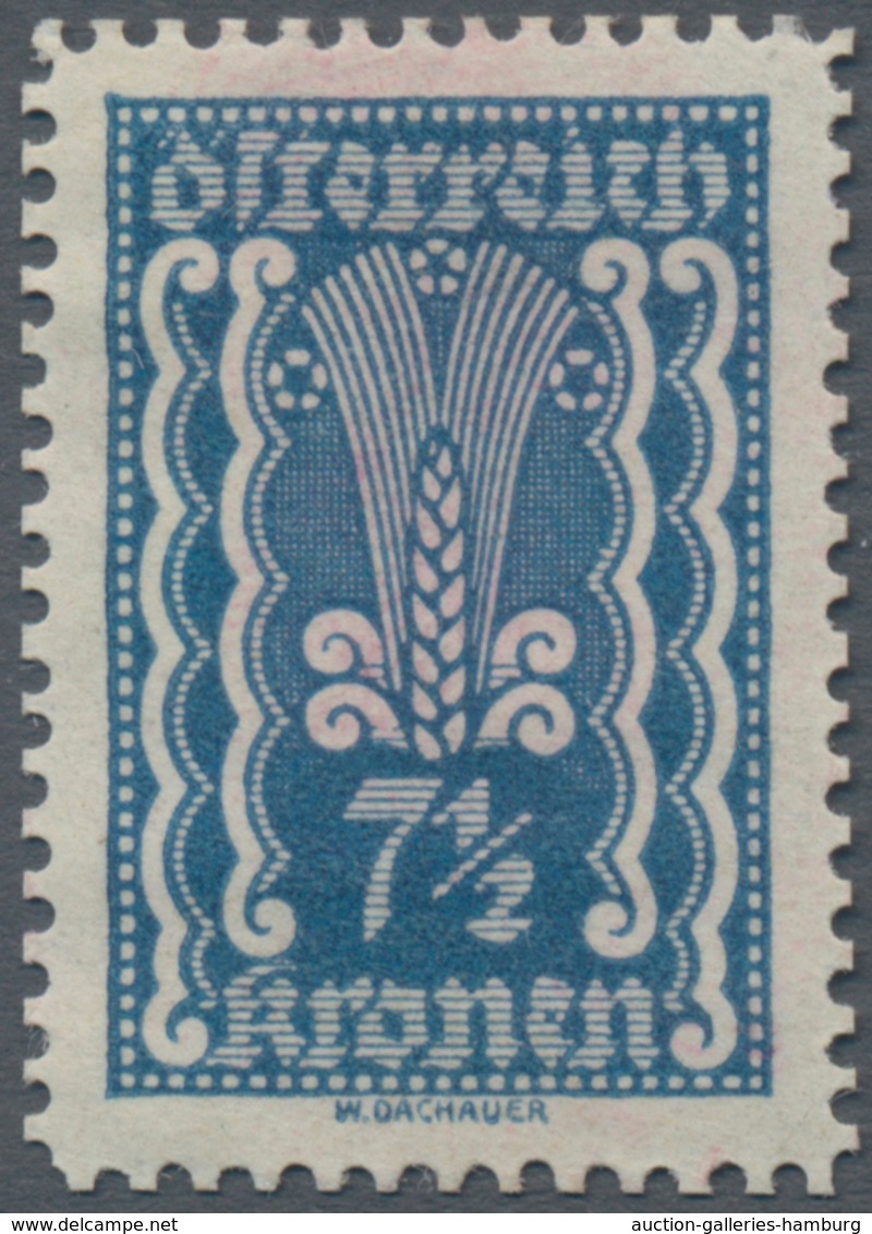 Österreich: 1922, Freimarken, 7½ Kr., Vier Verschiedene Farbproben In Abweichenden Farben Und Mit Li - Ongebruikt