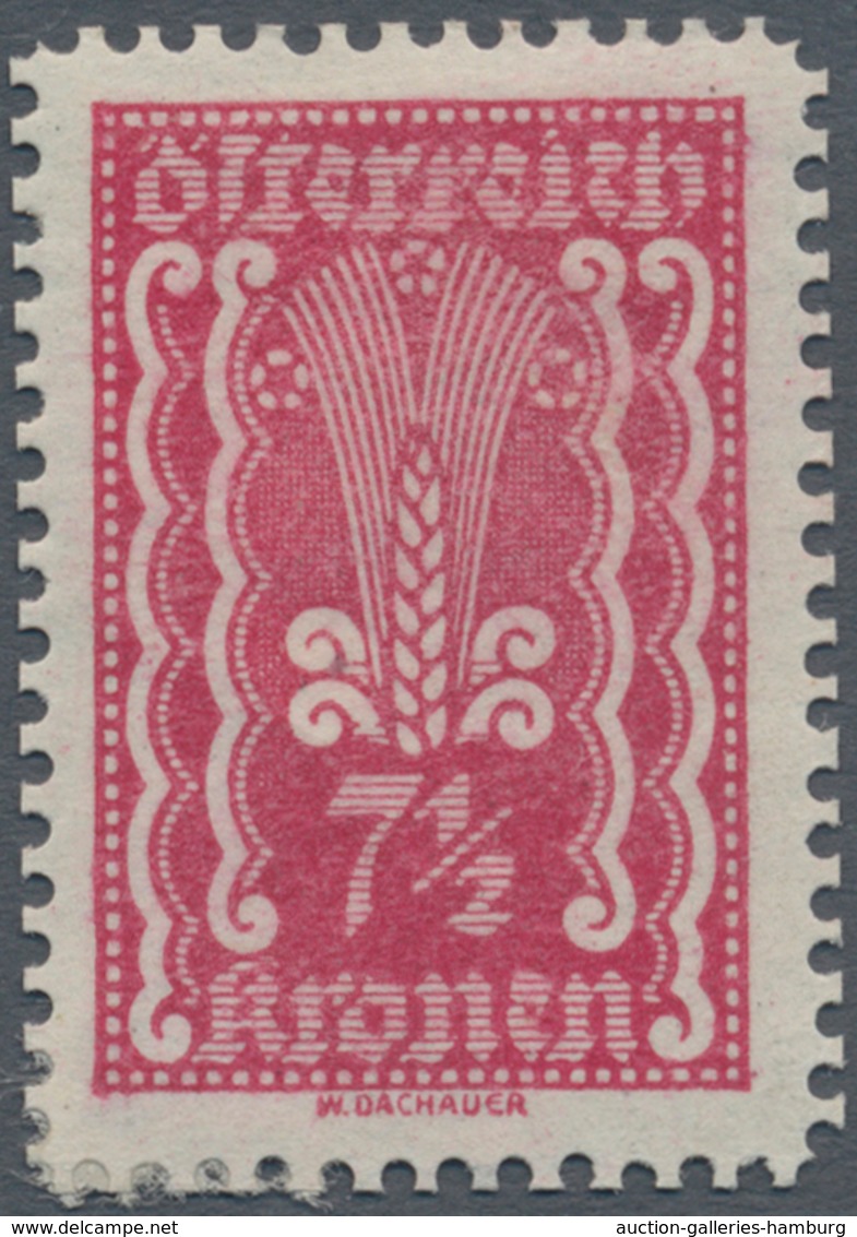 Österreich: 1922, Freimarken, 7½ Kr., Vier Verschiedene Farbproben In Abweichenden Farben Und Mit Li - Nuevos