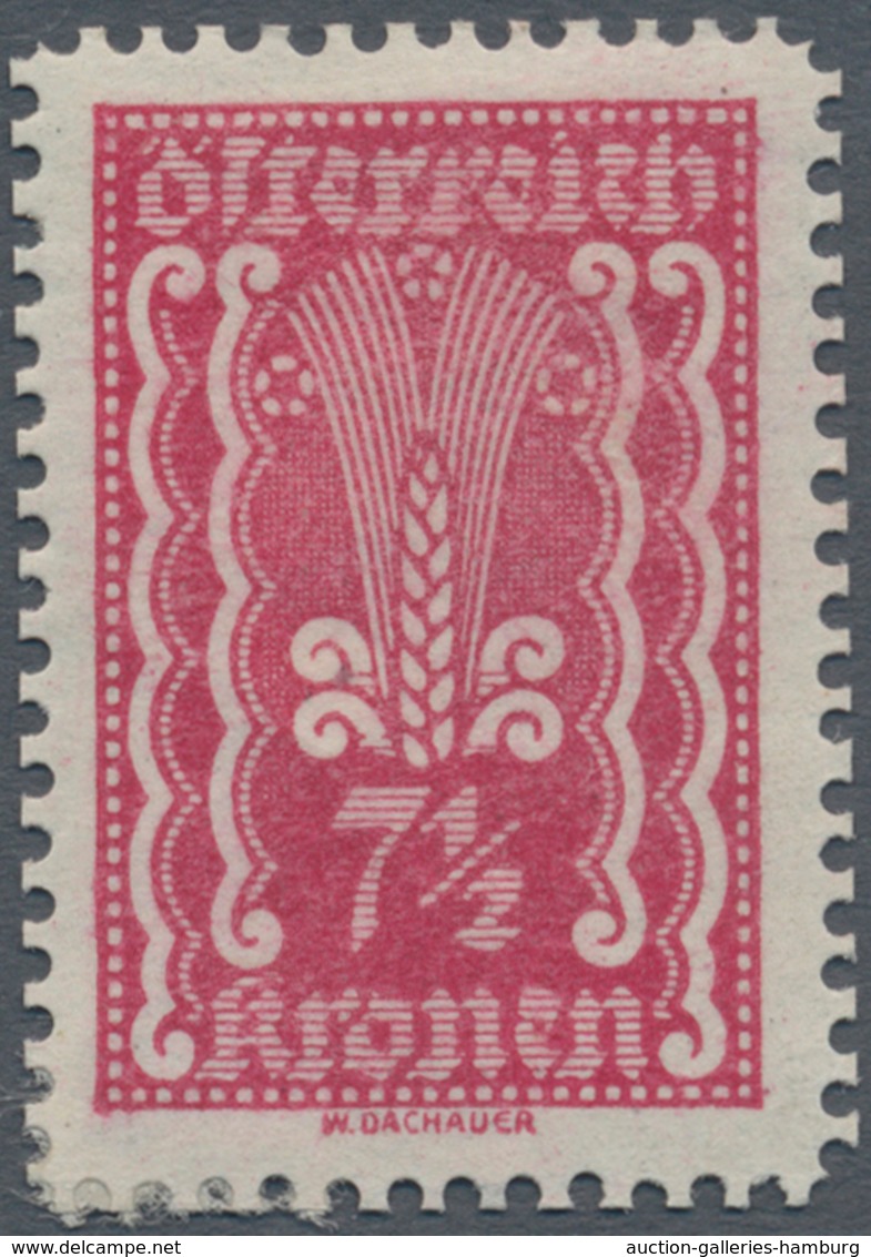 Österreich: 1922, Freimarken, 7½ Kr., Vier Verschiedene Farbproben In Abweichenden Farben Und Mit Li - Neufs