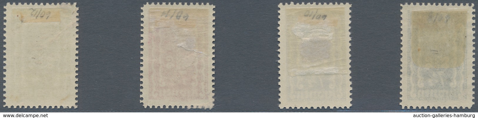 Österreich: 1922, Freimarken, 7½ Kr., Vier Verschiedene Farbproben In Abweichenden Farben Und Mit Li - Neufs