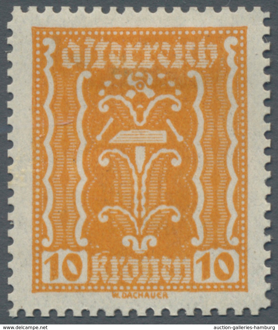 Österreich: 1922. Freimarken Landwirtschaft, Gewerbe, Industrie. 4 Werte zu 10 Kronen, 3 Werte zu 50