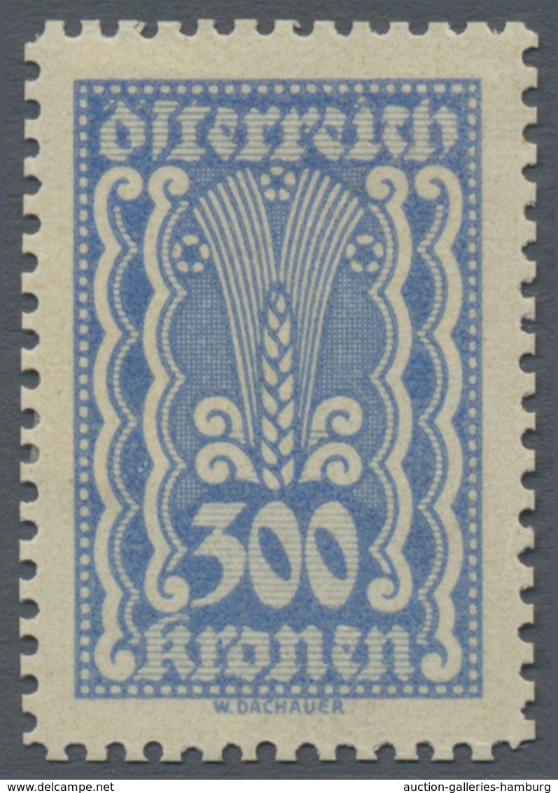 Österreich: 1922, Freimarken 300 Kr. Zwölf Verschiedene Gezähnte Farbproben Auf Weißem Bzw. Gelblich - Neufs