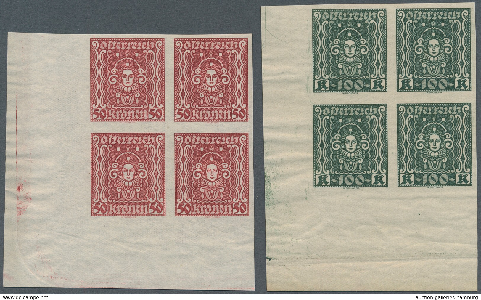 Österreich: 1922, 20-10.000 Kr Frauenkopf Ungezähnt, Komplett 11 Werte In Postfrischen Rand- Bzw. Ec - Nuevos