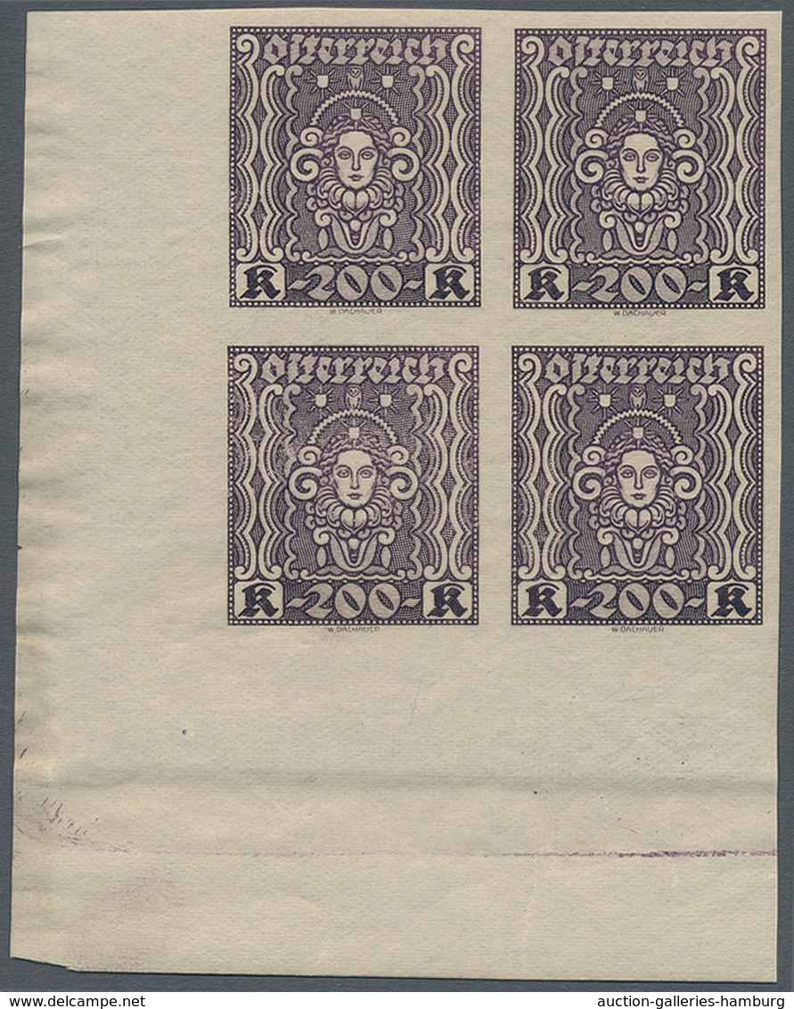 Österreich: 1922, 20-10.000 Kr Frauenkopf Ungezähnt, Komplett 11 Werte In Postfrischen Rand- Bzw. Ec - Unused Stamps