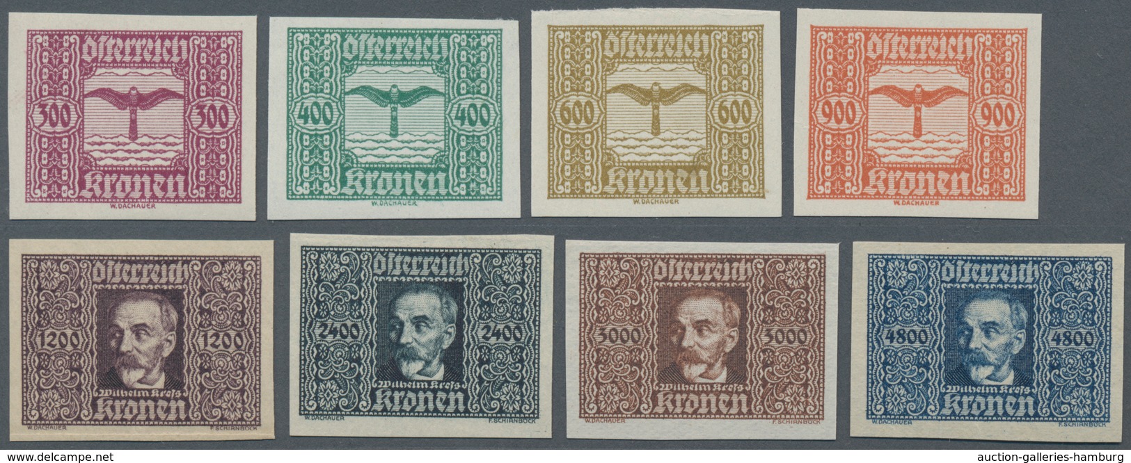 Österreich: 1922, 300 Kr Bis 4.800 Kr Flugpostmarken Postfrisch Ohne Gummi Wie Verausgabt, Echt Und - Nuevos