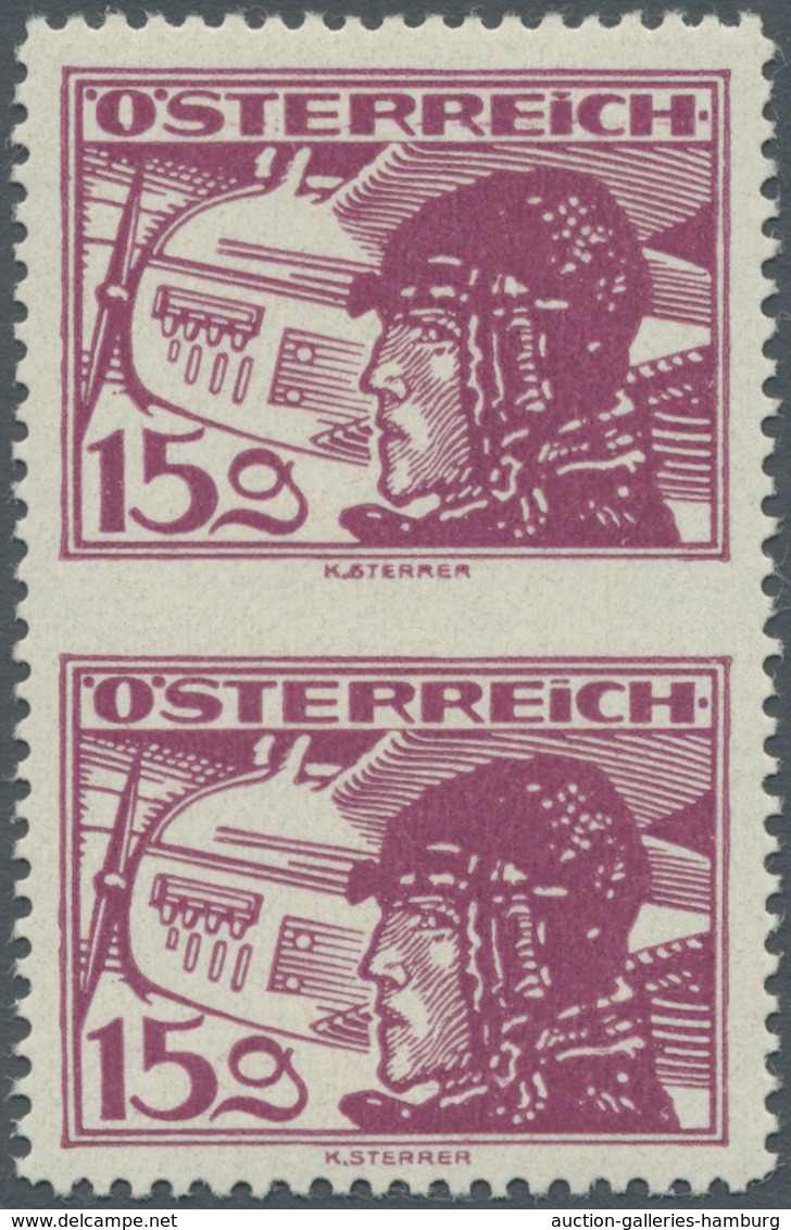 Österreich: 1926, Flugpost, 15 Gr. Rötlichlila, Senkrechtes Paar Mit Abart "mittig Ungezähnt", Postf - Nuevos