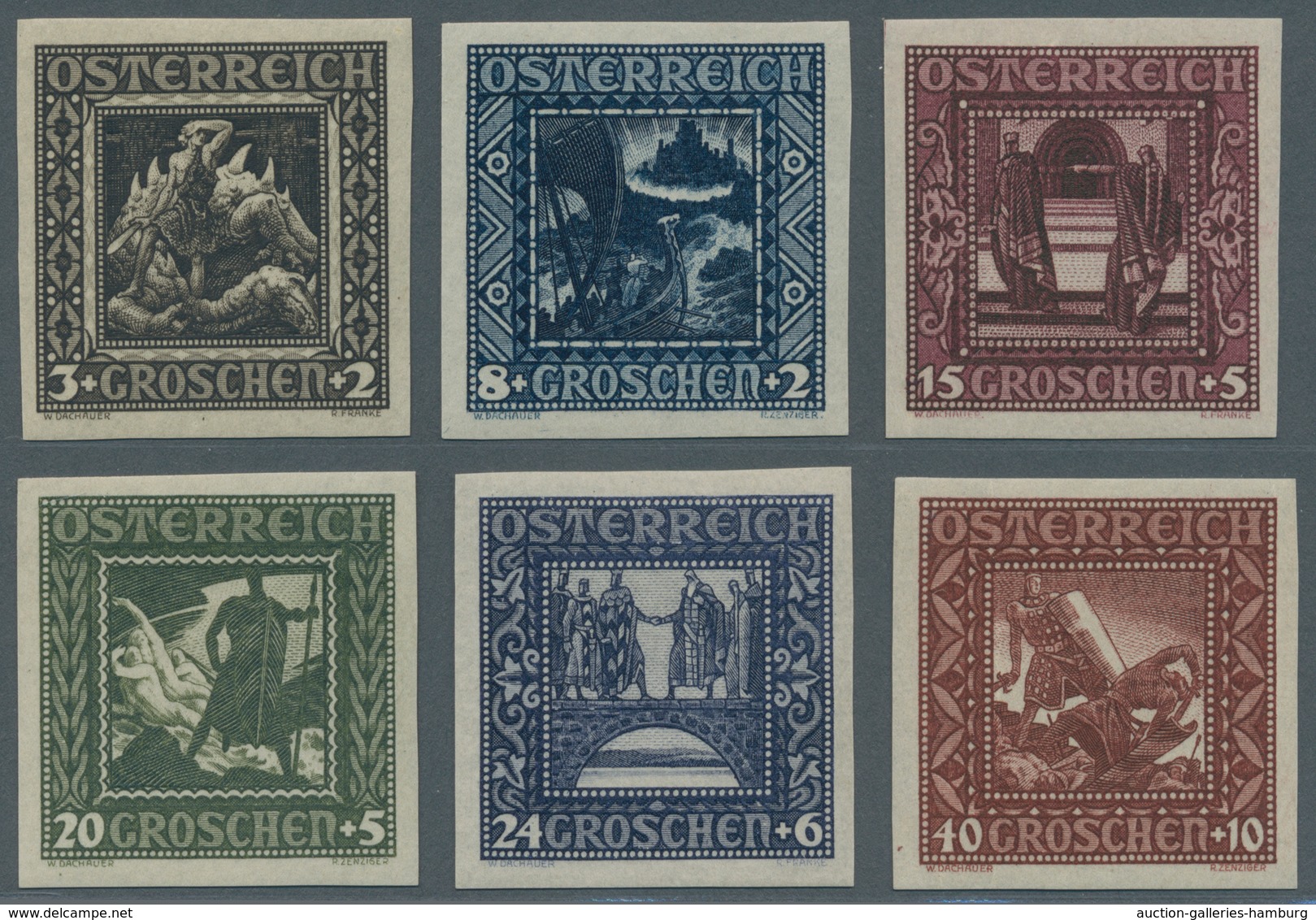 Österreich: 1926, Nibelungensage Ungezähnt, Komplett 6 Werte Postfrisch In Unsignierter Top-Erhaltun - Nuevos