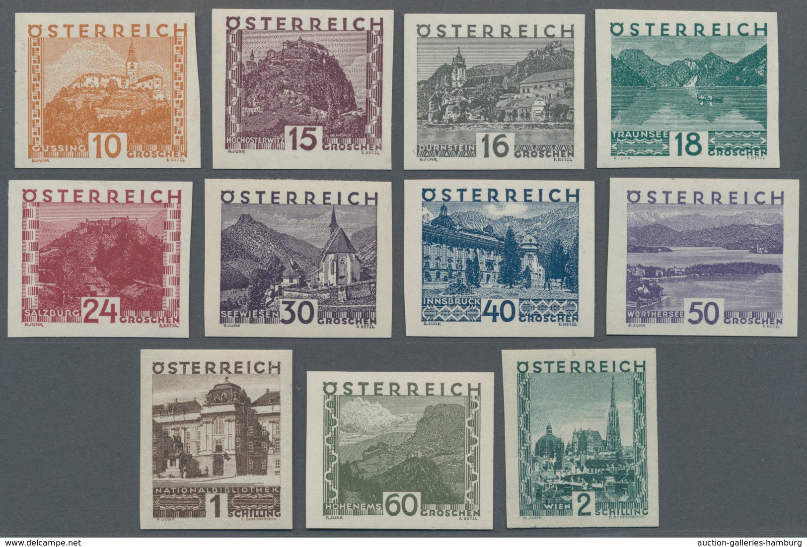 Österreich: 1929, Landschaften Ungezähnt, Bis Auf Die Später Verausgabte Mi.Nr. 505 Komplett Alle 11 - Ungebraucht