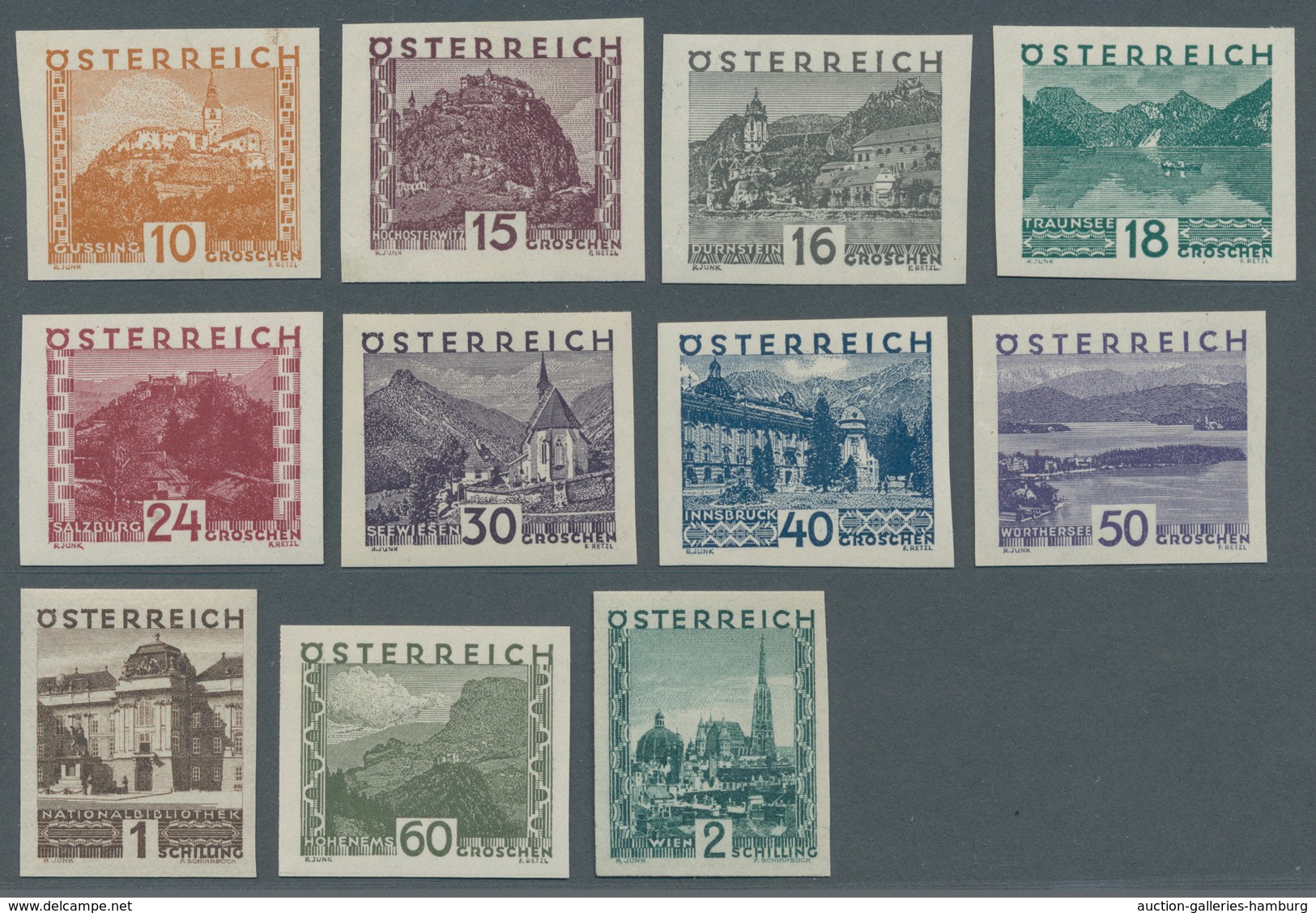 Österreich: 1929, Landschaften Ungezähnt, Bis Auf Die Später Verausgabte Mi.Nr. 505 Komplett Alle 11 - Ungebraucht