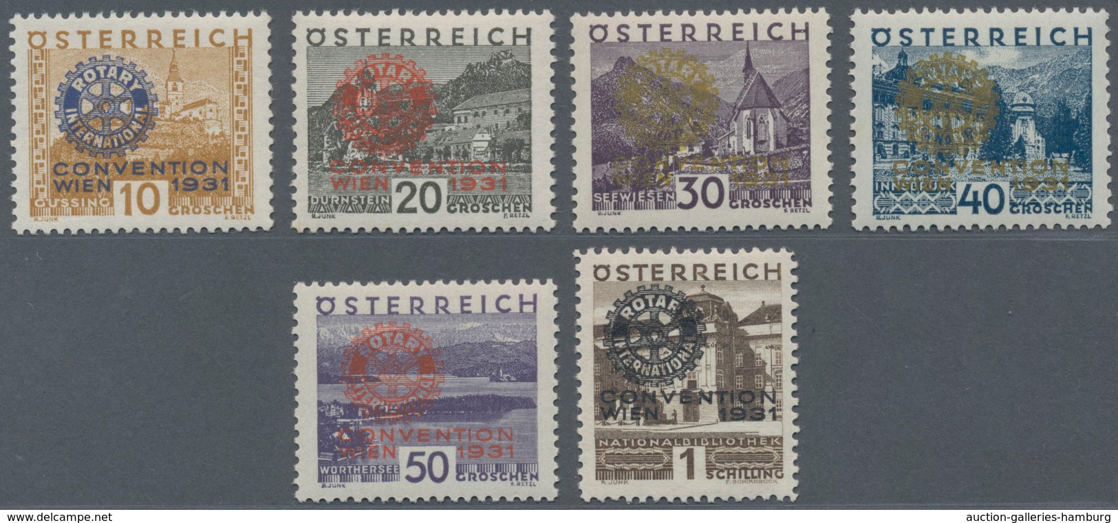 Österreich: 1931, "Kongress Von Rotary International", Kompletter Postfrischer Unsignierter Satz Von - Unused Stamps