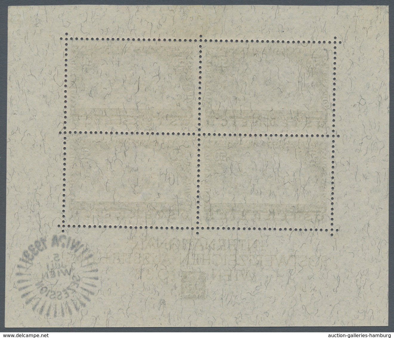 Österreich: 1933, Wipa-Block Formatverkleinert, Ungebraucht Mit Originalgummi Und Haftspur Oben, Rec - Unused Stamps