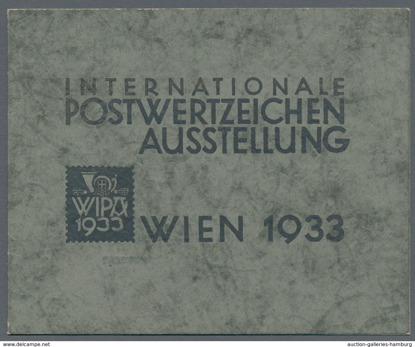 Österreich: 1933, Wipa-Block Formatverkleinert, Ungebraucht Mit Originalgummi Und Haftspur Oben, Rec - Ungebraucht